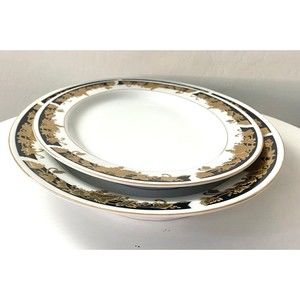 Black and Gold Platter Set Kitchen Home Decor Thanksgiving Christmas